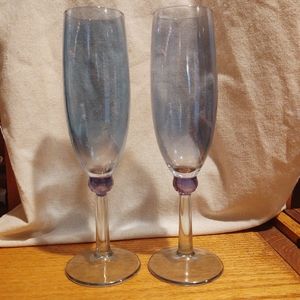 Vintage Iridescent Champagne Stem Set